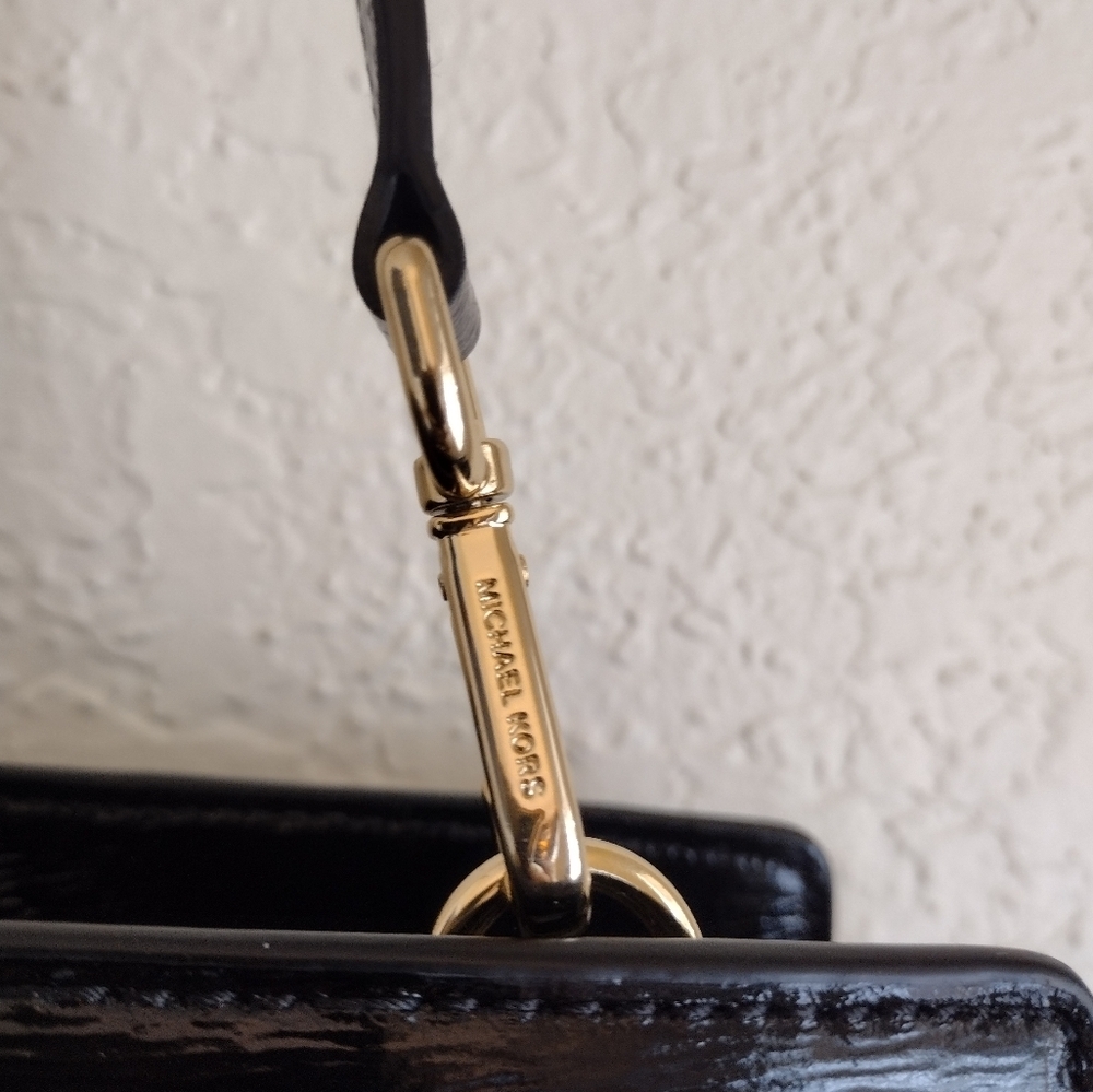 Michael Kors Selma Satchel Patent Leather Black Crossbody Bag - Picture 5 of 12